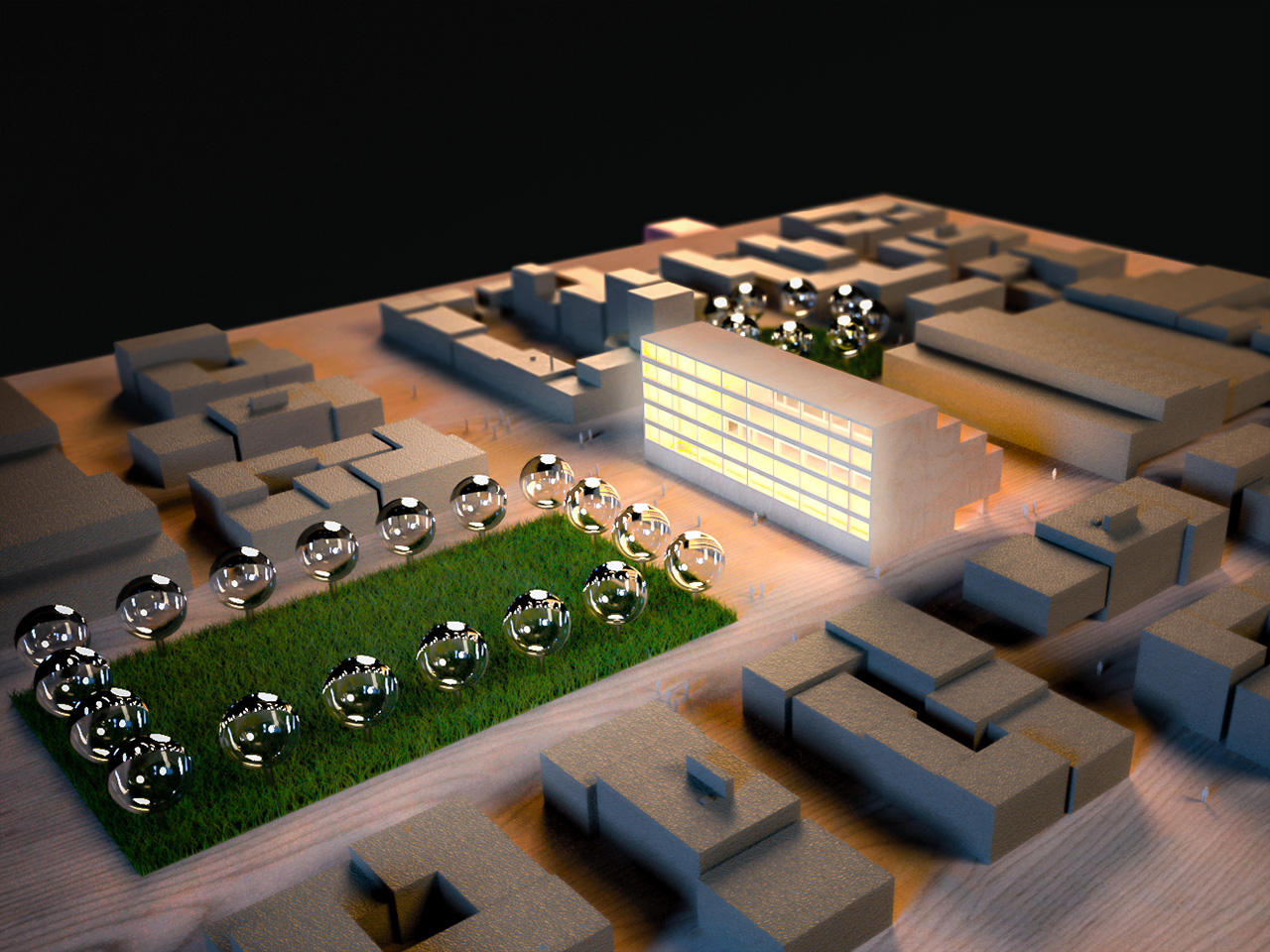Architektur- und Umgebungs-Visualisierung Massenmodell