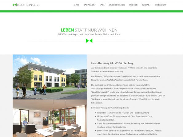 Beispiel Immobilien-Webseite Immobilienprojekt-Branding