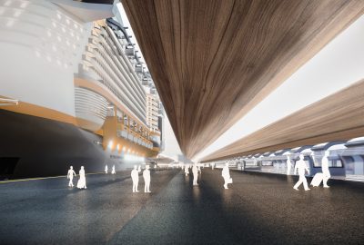 Visualisierung floating Airport Tokyo Cruise ship